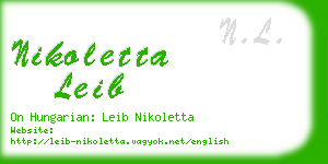 nikoletta leib business card